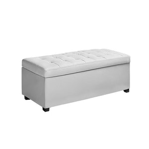 Artiss Large PU Leather Storage Ottoman - White