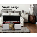 Artiss Large PU Leather Storage Ottoman - White