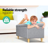 Keezi Storage Ottoman Blanket Box Toy Chest Kids Foot Stool Couch Light Grey