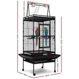 i.Pet Pet Bird Cage with Perch - Black