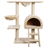 i.Pet Cat Tree 100cm Trees Scratching Post Scratcher Tower Condo House Furniture Wood Beige