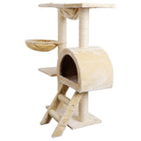 i.Pet Cat Tree 100cm Trees Scratching Post Scratcher Tower Condo House Furniture Wood Beige