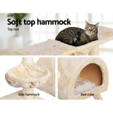 i.Pet Cat Tree 100cm Trees Scratching Post Scratcher Tower Condo House Furniture Wood Beige