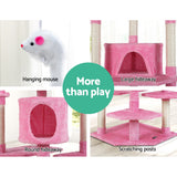 i.Pet Cat Tree 203cm Trees Scratching Post Scratcher Tower Condo House Furniture Wood Pink