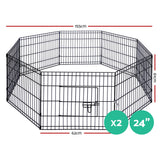 i.Pet 2X24" 8 Panel Pet Dog Playpen Puppy Exercise Cage Enclosure Fence Play Pen