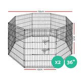 i.Pet 2X36" 8 Panel Pet Dog Playpen Puppy Exercise Cage Enclosure Fence Play Pen