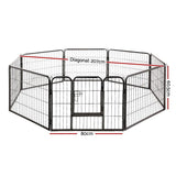 i.Pet 8 Panel Pet Dog Playpen Puppy Exercise Cage Enclosure Fence Play Pen 80x60cm