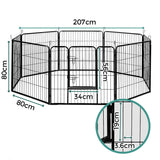 i.Pet 8 Panel Pet Dog Playpen Puppy Exercise Cage Enclosure Fence Play Pen 80x80cm