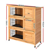 i.Pet Rabbit Hutch Hutches Large Metal Run Wooden Cage Waterproof Outdoor Pet House Chicken Coop Guinea Pig Ferret Chinchilla Hamster 91.5cm x 46cm x 116.5cm