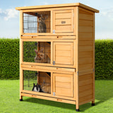 i.Pet Rabbit Hutch Hutches Large Metal Run Wooden Cage Waterproof Outdoor Pet House Chicken Coop Guinea Pig Ferret Chinchilla Hamster 91.5cm x 46cm x 116.5cm