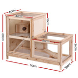 i.Pet Hamster Guinea Pig Ferrets Rodents Hutch Hutches Large Wooden Cage Running 80cm x 40cm x 60cm