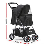 i.Pet 4 Wheel Pet Stroller - Black