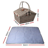 Alfresco Deluxe 4 Person Picnic Basket Baskets Outdoor Insulated Blanket