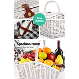 Alfresco 2 Person Picnic Basket Baskets White Deluxe Outdoor Corporate Blanket Park