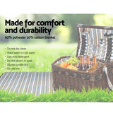 Alfresco 4 Person Wicker Picnic Basket Baskets Outdoor Insulated Gift Blanket