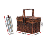 Alfresco Deluxe 4 Person Picnic Basket Set Folding Outdoor Insulated Liquor bag