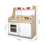 Keezi Kids Wooden Kitchen Play Set - Natural & White