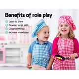 Keezi Kids Wooden Kitchen Play Set - White & Pink