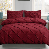 Giselle Luxury Classic Bed Duvet Doona Quilt Cover Set Hotel King Burgundy Red