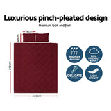 Giselle Luxury Classic Bed Duvet Doona Quilt Cover Set Hotel Super King Burgundy Red