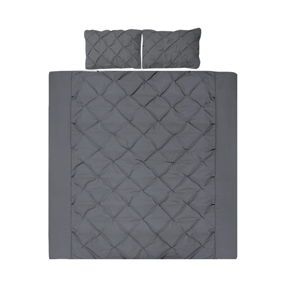 Giselle Bedding Queen Size Quilt Cover Set - Charcoal