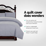 Giselle Bedding Queen Size Classic Quilt Cover Set - Grey