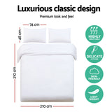 Giselle Bedding Queen Size Classic Quilt Cover Set - White