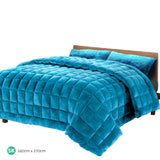 Giselle Bedding Faux Mink Quilt Comforter Winter Weight Throw Blanket Teal Super King