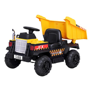 Rigo Kids Ride On Car Dumptruck 12V Electric Bulldozer Toys Cars Battery Yellow