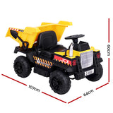 Rigo Kids Ride On Car Dumptruck 12V Electric Bulldozer Toys Cars Battery Yellow