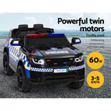 Rigo Kids Ride On Car Inspired Patrol Police Electric Powered Toy Cars Black