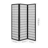 Artiss 3 Panel Wooden Room Divider - Black