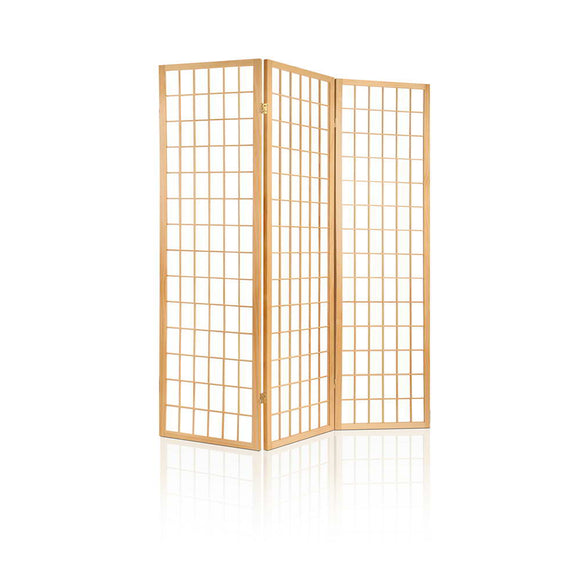 Artiss 3 Panel Wooden Room Divider - Natural