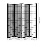 Artiss 4 Panel Wooden Room Divider - Black