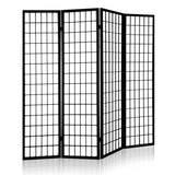 Artiss 4 Panel Wooden Room Divider - Black