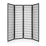 Artiss 4 Panel Wooden Room Divider - Black