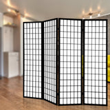 Artiss 4 Panel Wooden Room Divider - Black