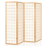 Artiss 4 Panel Wooden Room Divider - Natural