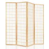 Artiss 4 Panel Wooden Room Divider - Natural