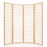 Artiss 4 Panel Wooden Room Divider - Natural