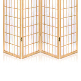 Artiss 4 Panel Wooden Room Divider - Natural