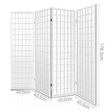 Artiss 4 Panel Wooden Room Divider - White