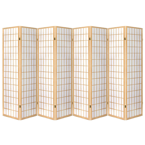 Artiss 8 Panel Room Divider Privacy Screen Dividers Stand Oriental Vintage Natural