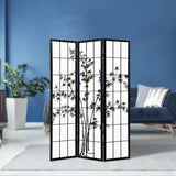 Artiss 3 Panel Room Divider Screen Privacy Dividers Pine Wood Stand Shoji Bamboo Black White