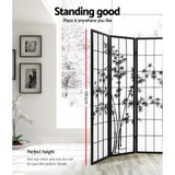 Artiss 4 Panel Room Divider Screen Privacy Dividers Pine Wood Stand Shoji Bamboo Black White