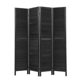 Artiss 4 Panel Room Divider Screen Privacy Wood Dividers Timber Stand Black