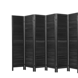 Artiss 6 Panel Room Divider Screen Privacy Wood Dividers Timber Stand Black