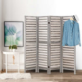 Artiss 4 Panel Foldable Wooden Room Divider - Grey