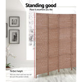 Artiss 4 Panel Room Divider Screen Privacy Rattan Timber Foldable Dividers Stand Hand Woven