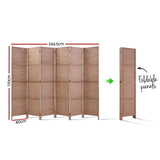 Artiss 6 Panel Room Divider Screen Privacy Rattan Timber Foldable Dividers Stand Hand Woven